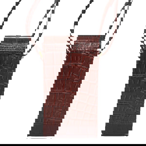 Assots London 'PETRA' Red Croc Real Leather Mobile Phone Crossbody Bag