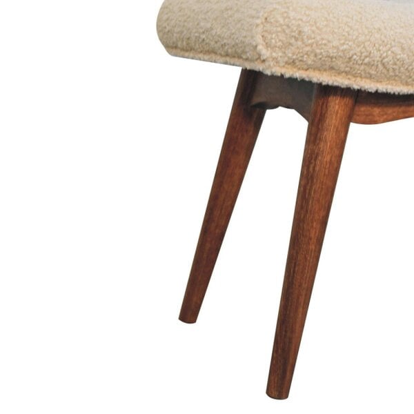 Wyld Haus Bolzano Caramel Boucle Cream Curved Bench