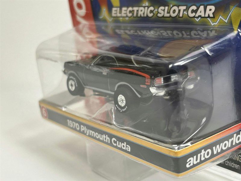 Auto World Slot Cars 1970 Plymouth Cuda Black Thunderjet Ultra G HO Slot Car SC377-6