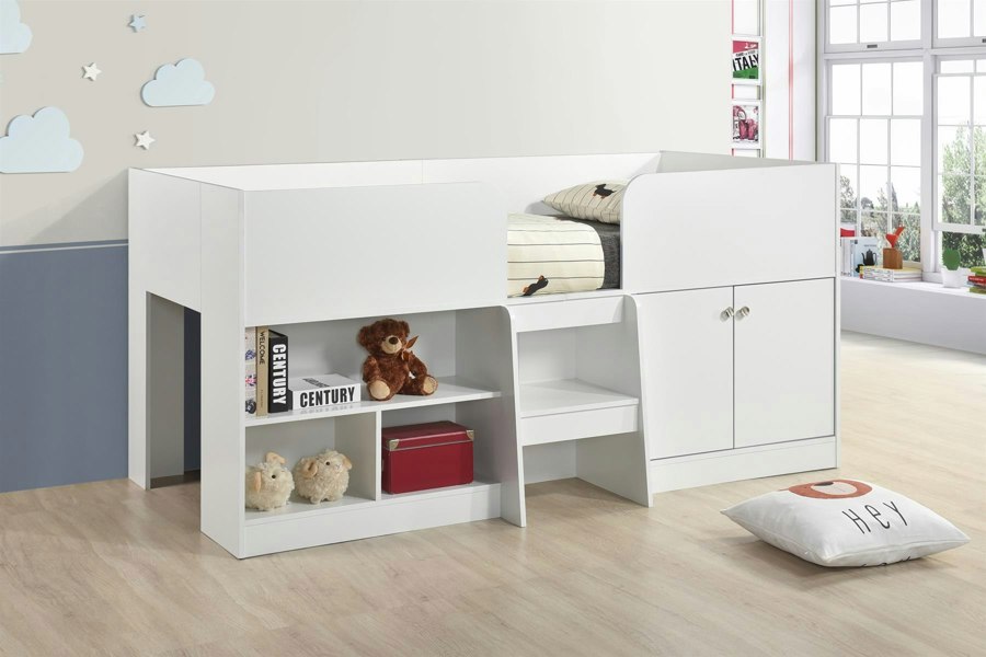 Swish Furniture Nova Low Sleeper Children's Bed Frame with Built-In Storage
