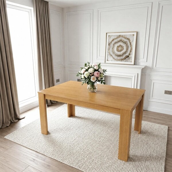 Kosy Koala Dining Table Beige Wood Kitchen Place for 4 Seats, Dining Table Only (Beige H 75 x L 117 x W 77 cm)
