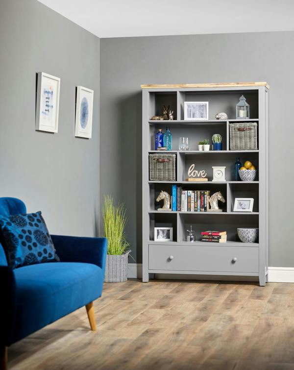 Statement Furniture Florence Room Divider Shelving Storage with Drawer, Fully Assembled