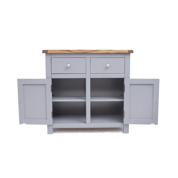 Cabinet Bits Mirano Grey 2 Drawer 2 Door Sideboard Brass Knob
