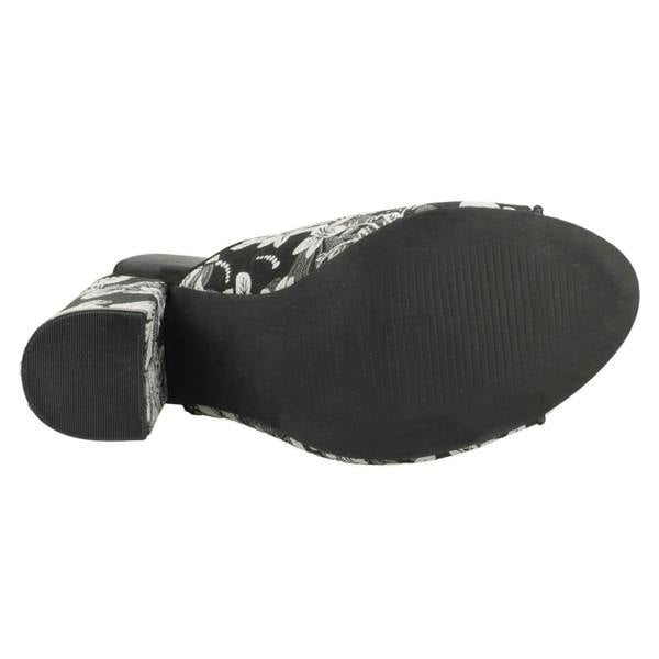 Spot On Ladies Spot On High Chunky Heel Mules