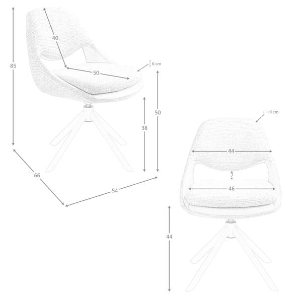 Angel Cerdá Swivel chair in off-white and cream fabric 4246