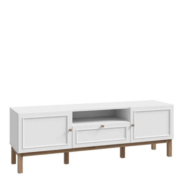 Furniture To Go Wensley 2 Door 1 Drawer TV Unit in Light Grey and Oak