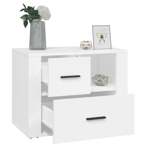 Berkfield Bedside Cabinet White 60x36x45 cm Engineered Wood