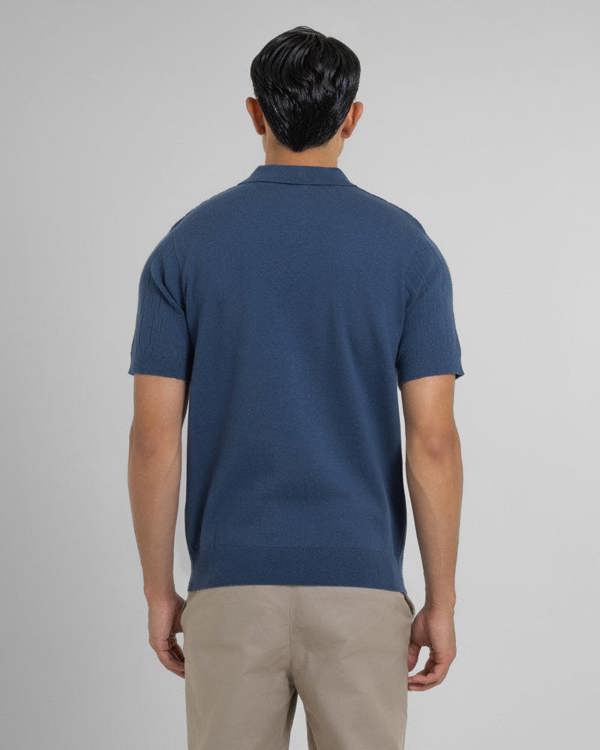 Steel & Jelly Tarvin - Geo Texture Knitted Polo Shirt
