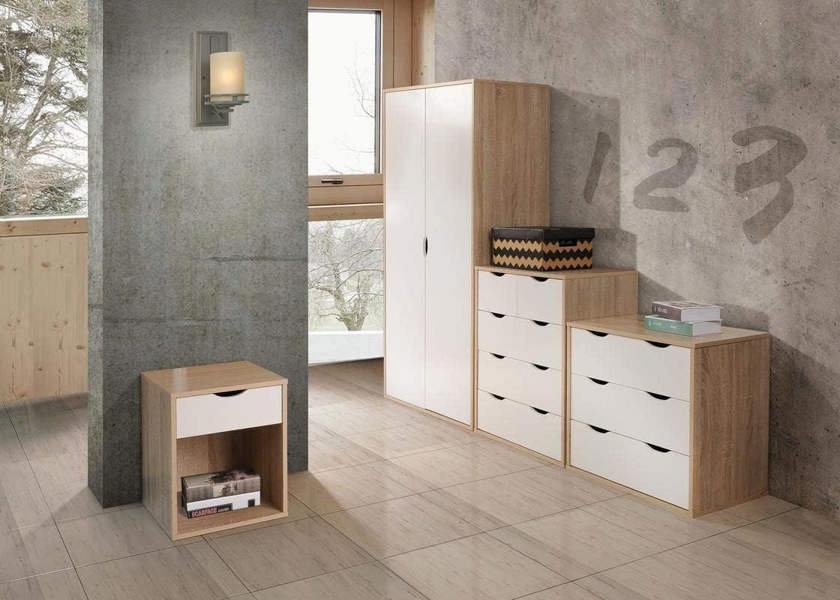 Timber Art Design Alton Bedside Cabinet Bedroom Furniture Nightstand Table 1 Drawer