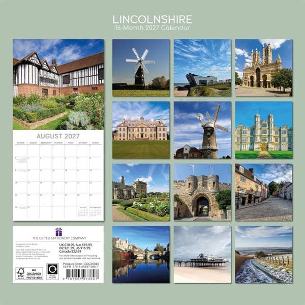 Lincolnshire Calendar 2027, Wall Calendars, Month To View, Travel, Gift