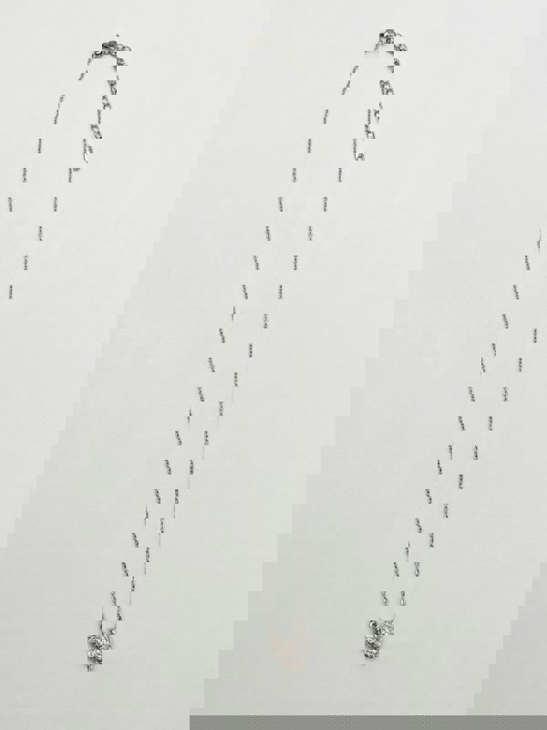 SVNX Diamante Heart Pendant Necklace in Silver Colour