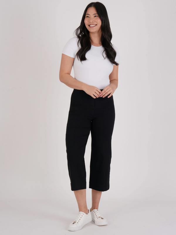 PennyPlain Wide Leg Bengaline - Black