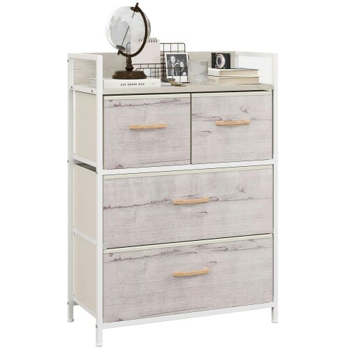 Wyld Haus Palike Grey and White Wood Effect 4 Drawer Storage Chest
