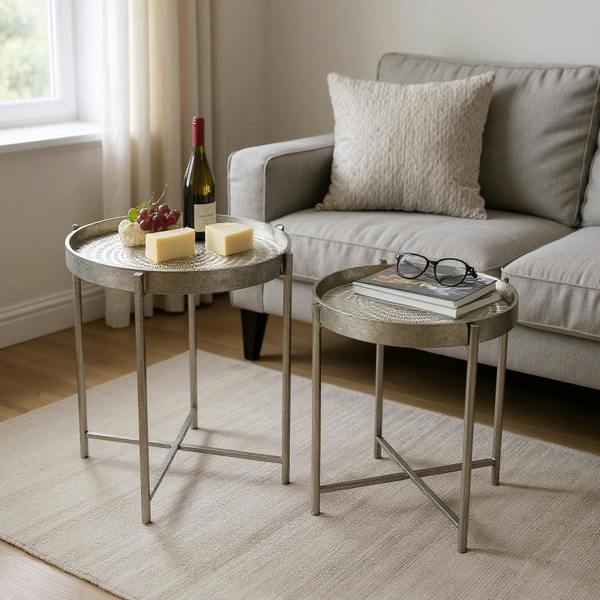 43/53CM SET 2 ROUND TABLES