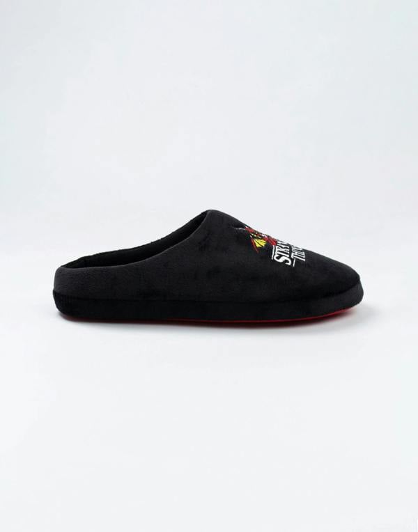 Stranger Things Unisex Kids Black Logo Mule Slippers