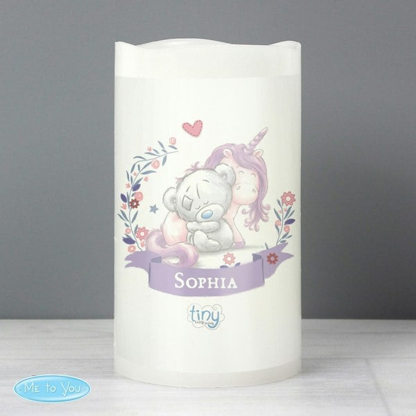 Personalised Memento Company Personalised Tiny Tatty Teddy Unicorn Nightlight LED Candle