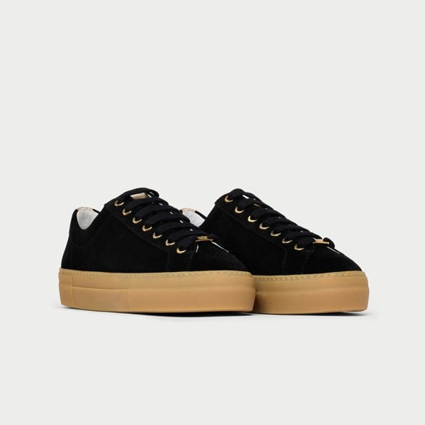 Calla Shoes Saturn - Black & Champagne Wide Fit Trainers