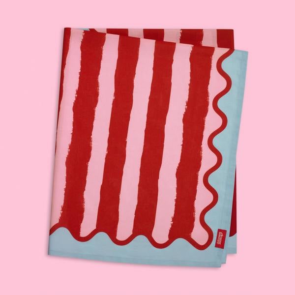 Eleanor Bowmer Stripe Cotton Table Cloth Red