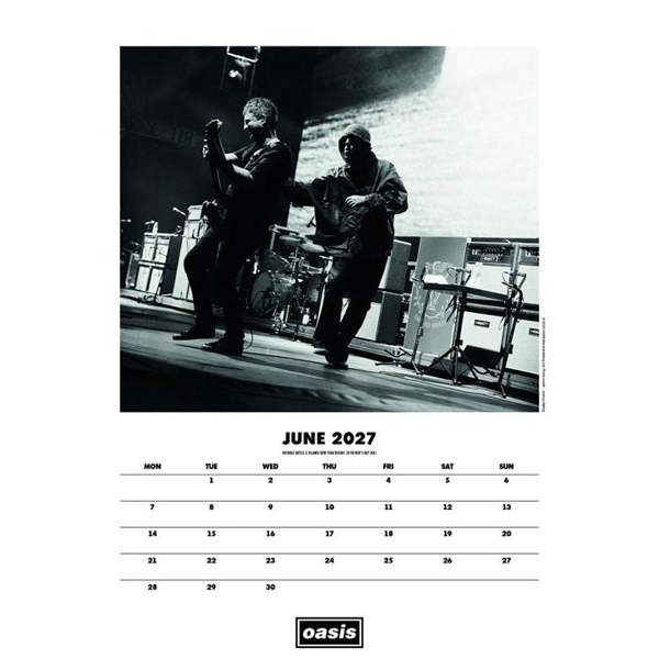 Oasis A3 Calendar 2027, Wall Calendars, Month To View, Entertainment, Gift