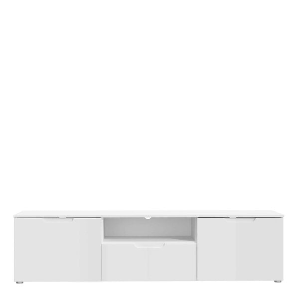 Wyld Haus Leipzig White Gloss TV Unit 2 Doors 1 Drawer