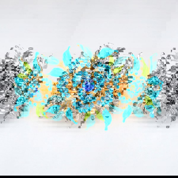 crystal hair clip blue large