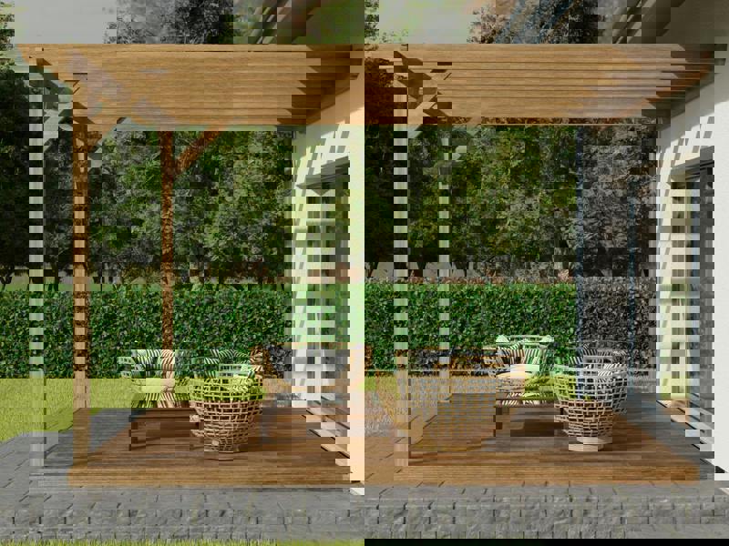 Arbor Garden Solutions Wall Mounted Pergola and Decking Kit Corbel Design