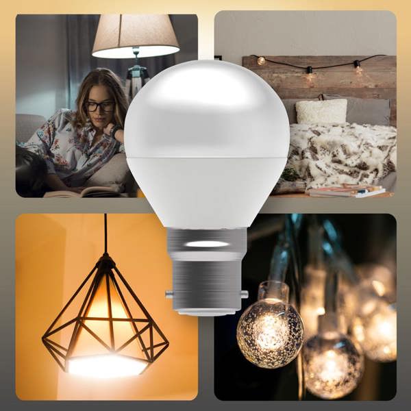 BELL Lighting B22 Non-Dimmable LED Golf Ball Bulb, Warm White 2700K 470lm 4.7W Round Bayonet Cap 40W Equivalent