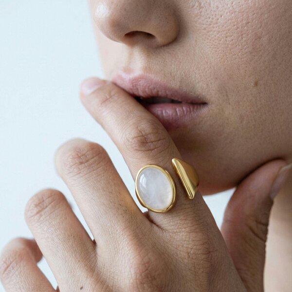Uchi & Soto Enso Moonstone Wraparound Ring