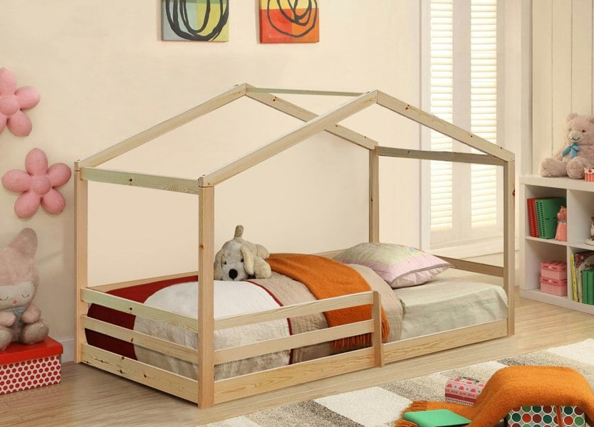 Comfy Living Adorable 3ft Wooden House Bed - A Unique and Cozy Addition to Your Child’s Bedroom