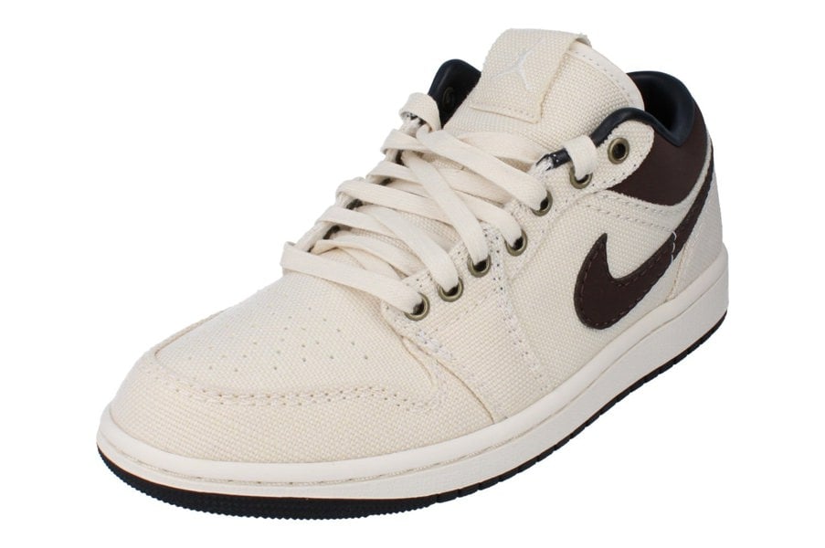 Nike Air Jordan 1 Low PRM Mens Trainers Ib8058  110 - Pale Ivory Baroque Brown 110 - Photo 0
