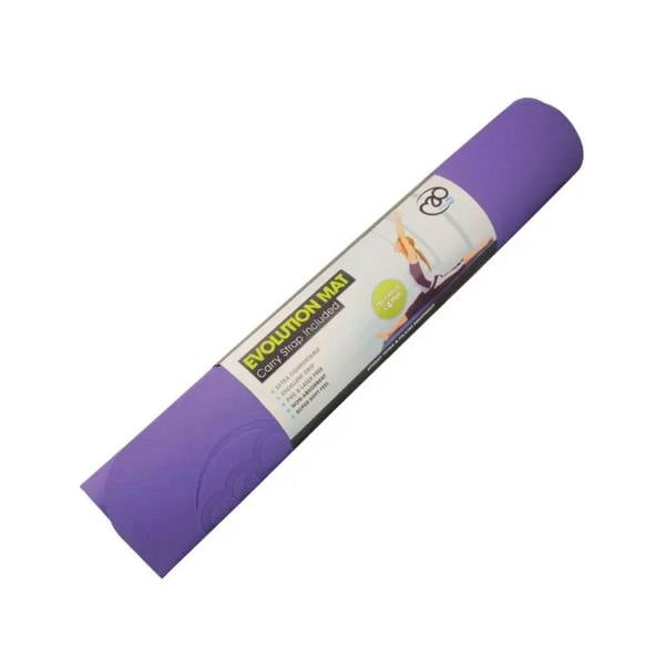 Purple Fitness Mad Evolution yoga mat with green accents and eco design