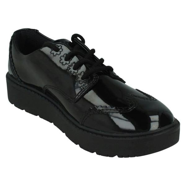 Clarks Girls Clarks Lace Up Brogue School Shoes Plain Jump