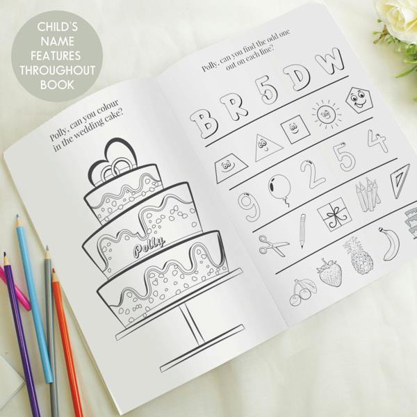 Abode Home & Gifts Personalised Pink Wedding Activity & Colouring Book
