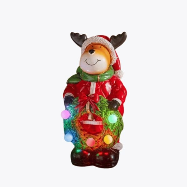 Samuel Alexander 25cm Light up Rudy Rudolph Christmas Hand Painted Decoration with LEDs