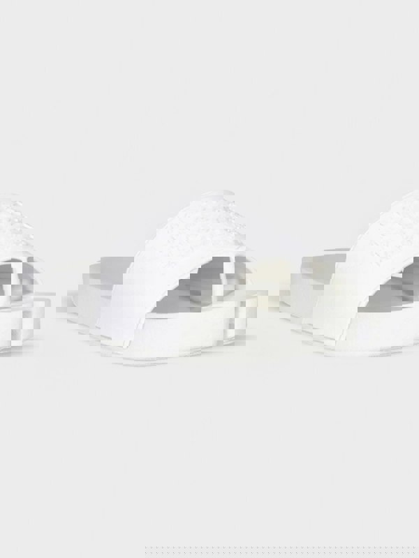 Maison Margiela Embossed Logo Tabi Sliders White - Supplied FashionMaison Margiela
