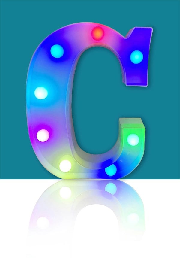 St Helens Battery Operated RGB Letter   With Remote Control Letter C