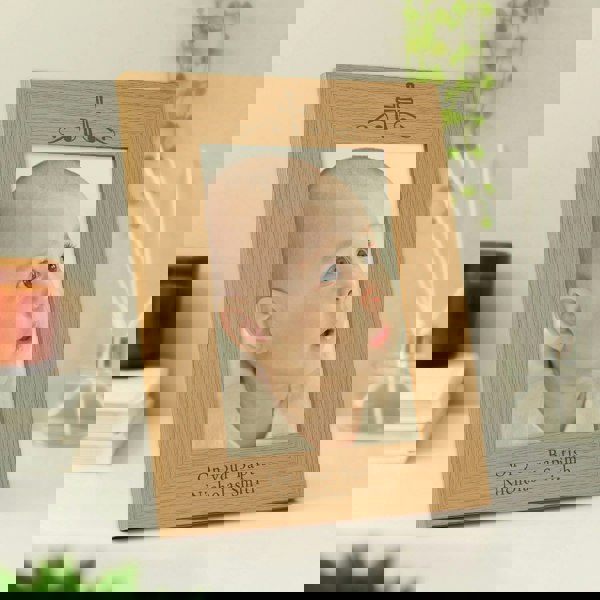 Personalised Memento Company Personalised Religious Swirl 5x7 Oak Finish Photo Frame