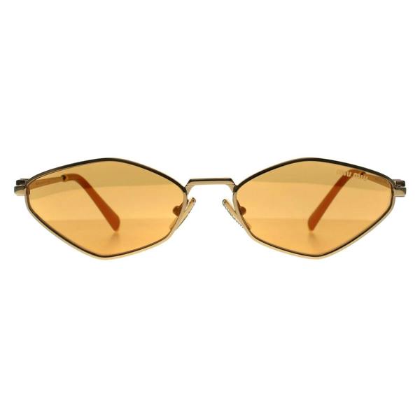 Miu Miu Sunglasses MU 56ZS 5AK40D Gold Light Orange Silver Mirror