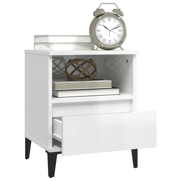 Berkfield Bedside Cabinets 2 pcs High Gloss White 40x35x50 cm