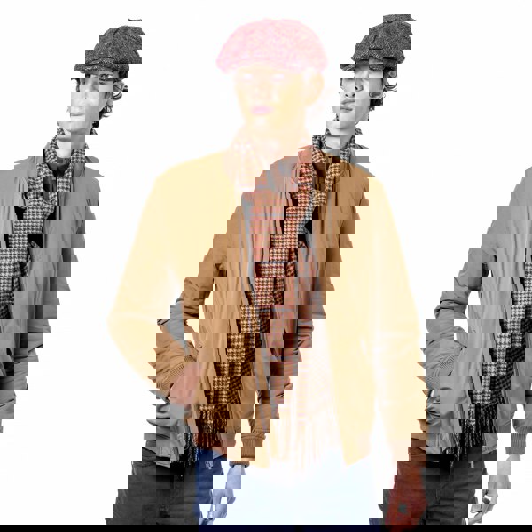 Luxurious Check Wool Scarf - 100% Pure Mongolian Wool