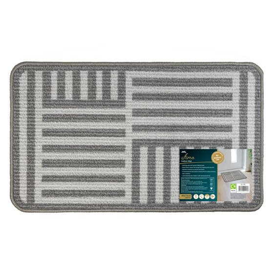 JVL Fiora Machine Washable Indoor Mat - 44 x 75cm - Skyline Strata