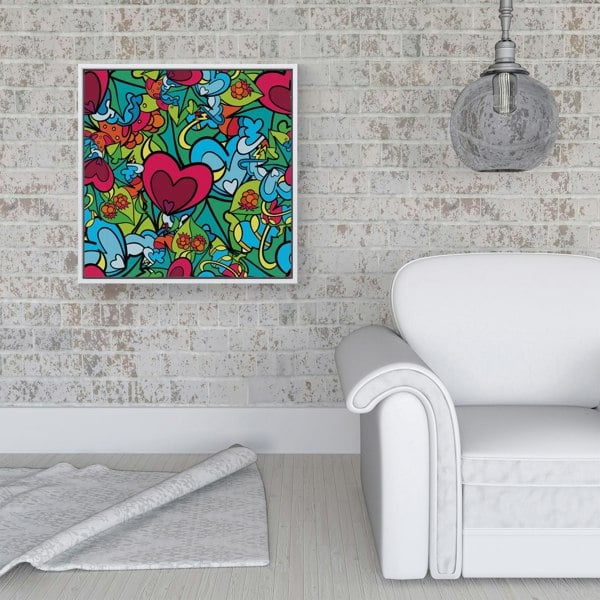 Warren Reed Hippie Psychedelic Pattern Framed Canvas