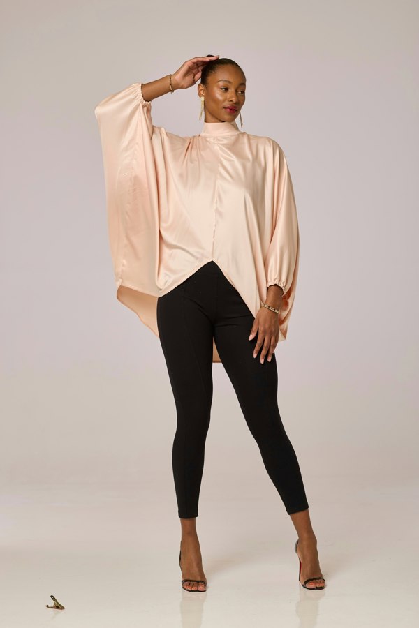 Lioness by TF Satin Peach Long Tunic