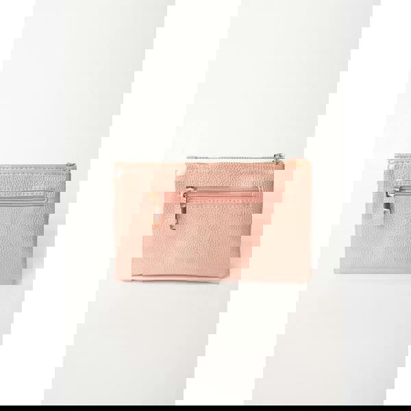 Blue Vanilla Detailed Zip Up Purse With Detachable Strap