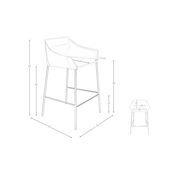 Angel Cerdá Brown Leatherette Stool 4145