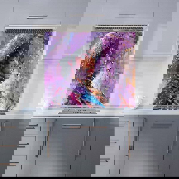 Warren Reed - Designer Purple Rain Tribute to Prince Kitchen Splashback