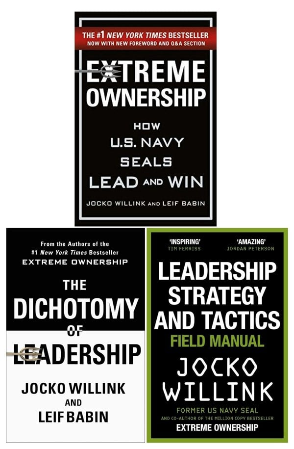 Jocko Willink 3 Books The Dichotomy of Leadership, Extreme Ownership, Leadership Strategy & Tactics