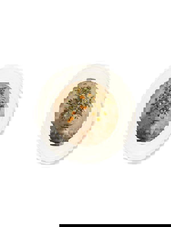 Exceptional Art Mediterranean Orange Tree - Oxford Strong White round frame