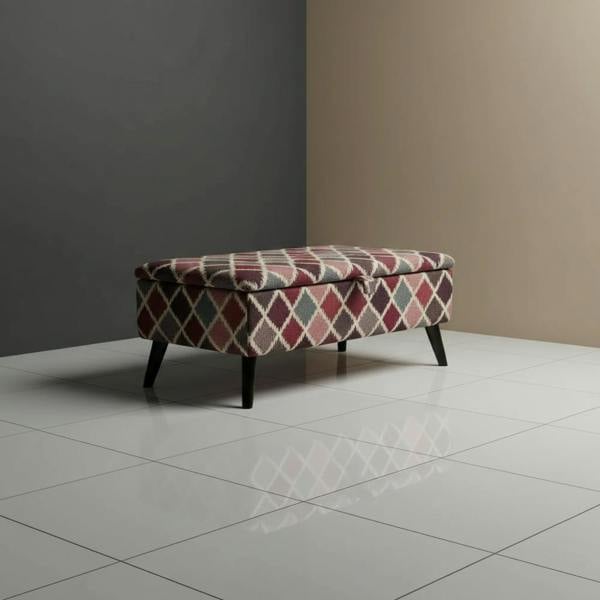 Stylish rectangular footstool and seat for bedroom or hallway storage