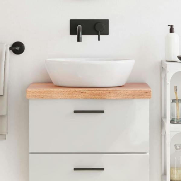 Berkfield Bathroom Countertop Light Brown 60x30x6 cm Treated Solid Wood